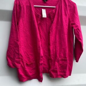 NWT Talbots Fuchsia Button-Up Cardigan